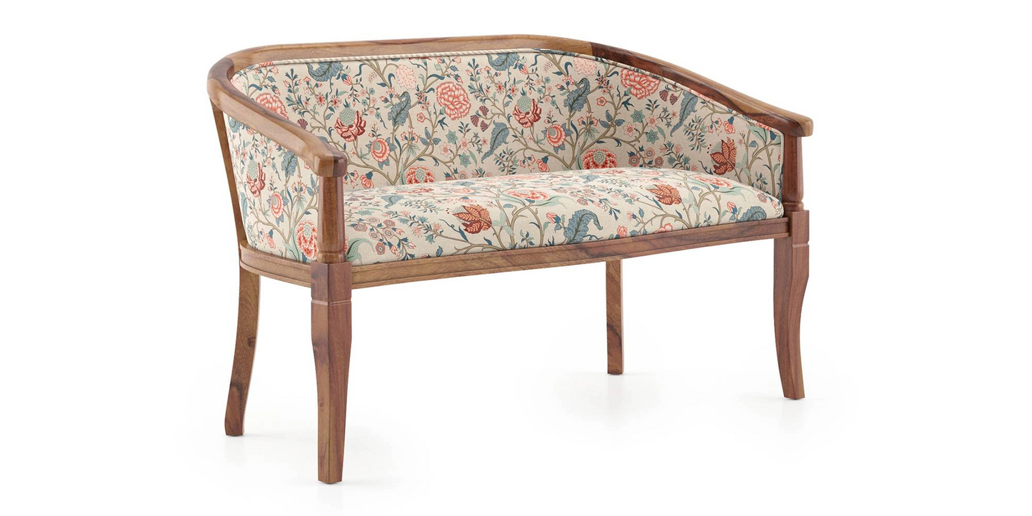 Flora Solid Sheesham Wood Sofa Set (Honey Finish)