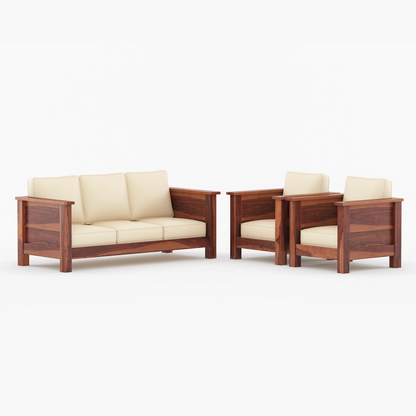 Atlos Solid Sheesham Wooden Sofa Set