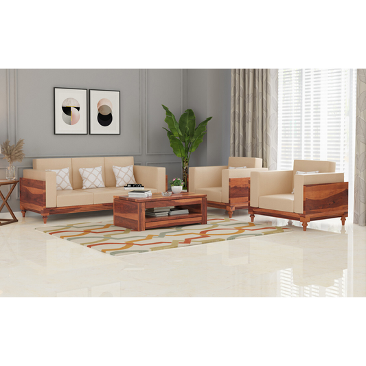 Valar solid Sheesham Wood Sofa Set (Honey Finish)