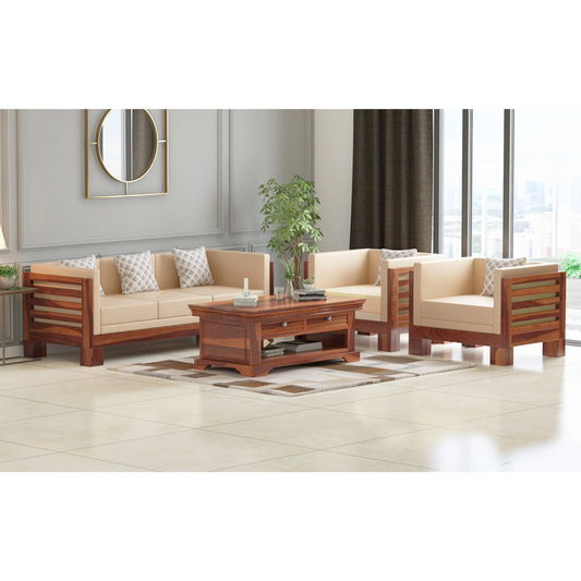 Vilor Solid Sheesham Wooden Sofa Set