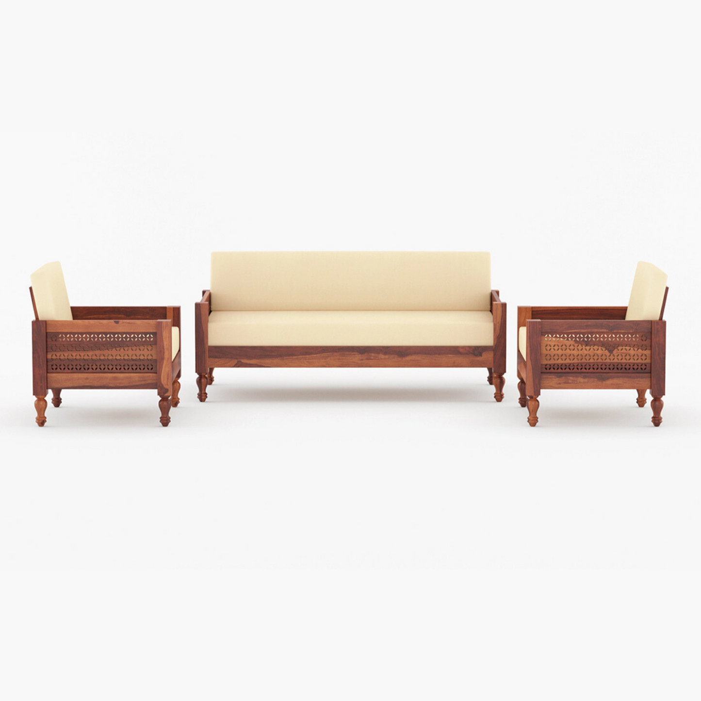 Brick Solid Sheesham Wooden Sofa Set