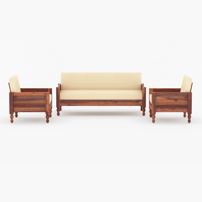 Brick Solid Sheesham Wooden Sofa Set