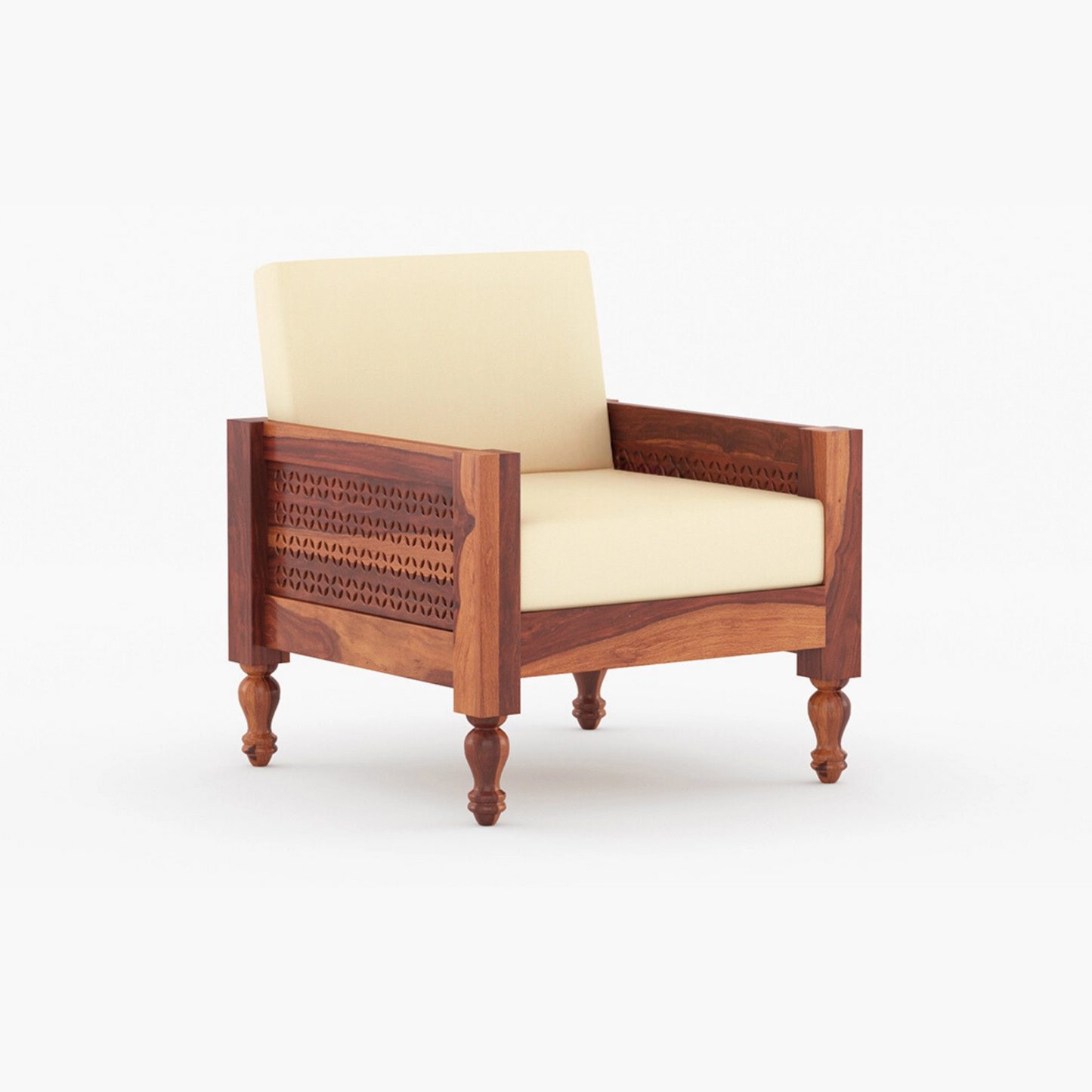 Brick Solid Sheesham Wooden Sofa Set