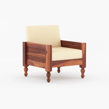 Brick Solid Sheesham Wooden Sofa Set