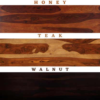 Joy Solid Sheesham Wood Sofa Set (Honey Finish)