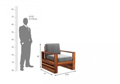 hayat Solid Sheesham Wood Sofa Set (Honey Finish)