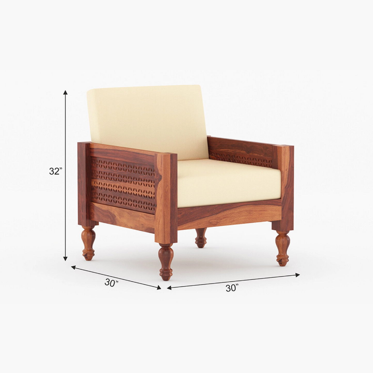 Brick Solid Sheesham Wooden Sofa Set