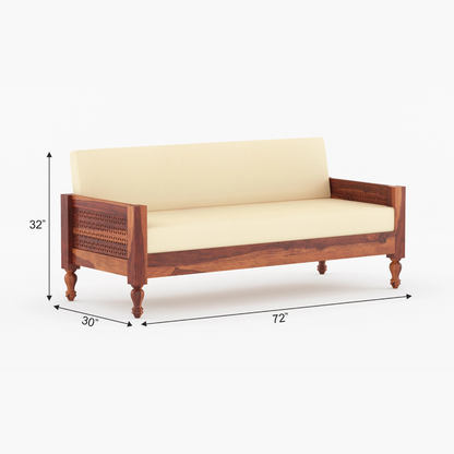 Brick Solid Sheesham Wooden Sofa Set