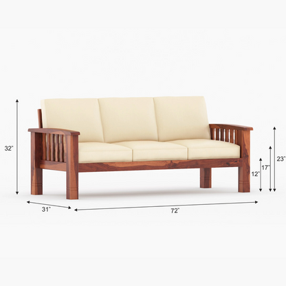Brio Solid Sheesham Wooden Sofa Set