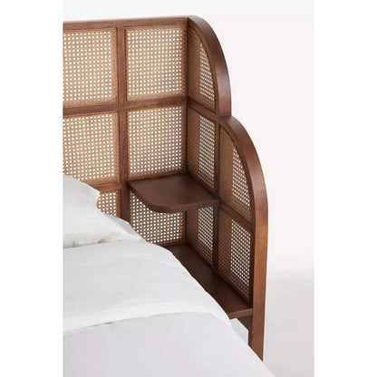 Beach Rattan Solid Wood Bed