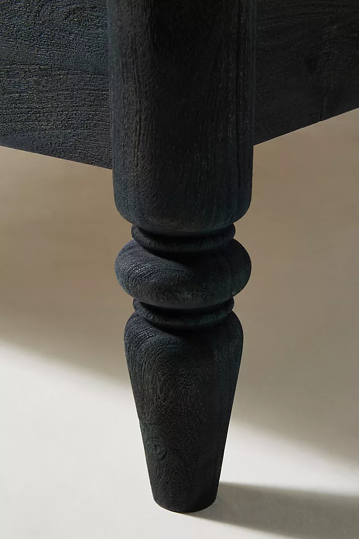 Colocal Acacia Wood Poster Bed With Black Finish