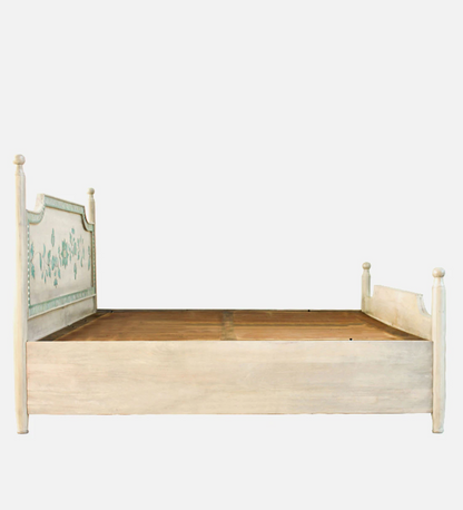 Jaipuri Hand Painted Solid Wood Bed