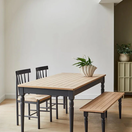 Triva Solid Wood 6 Seater Dining Table Set