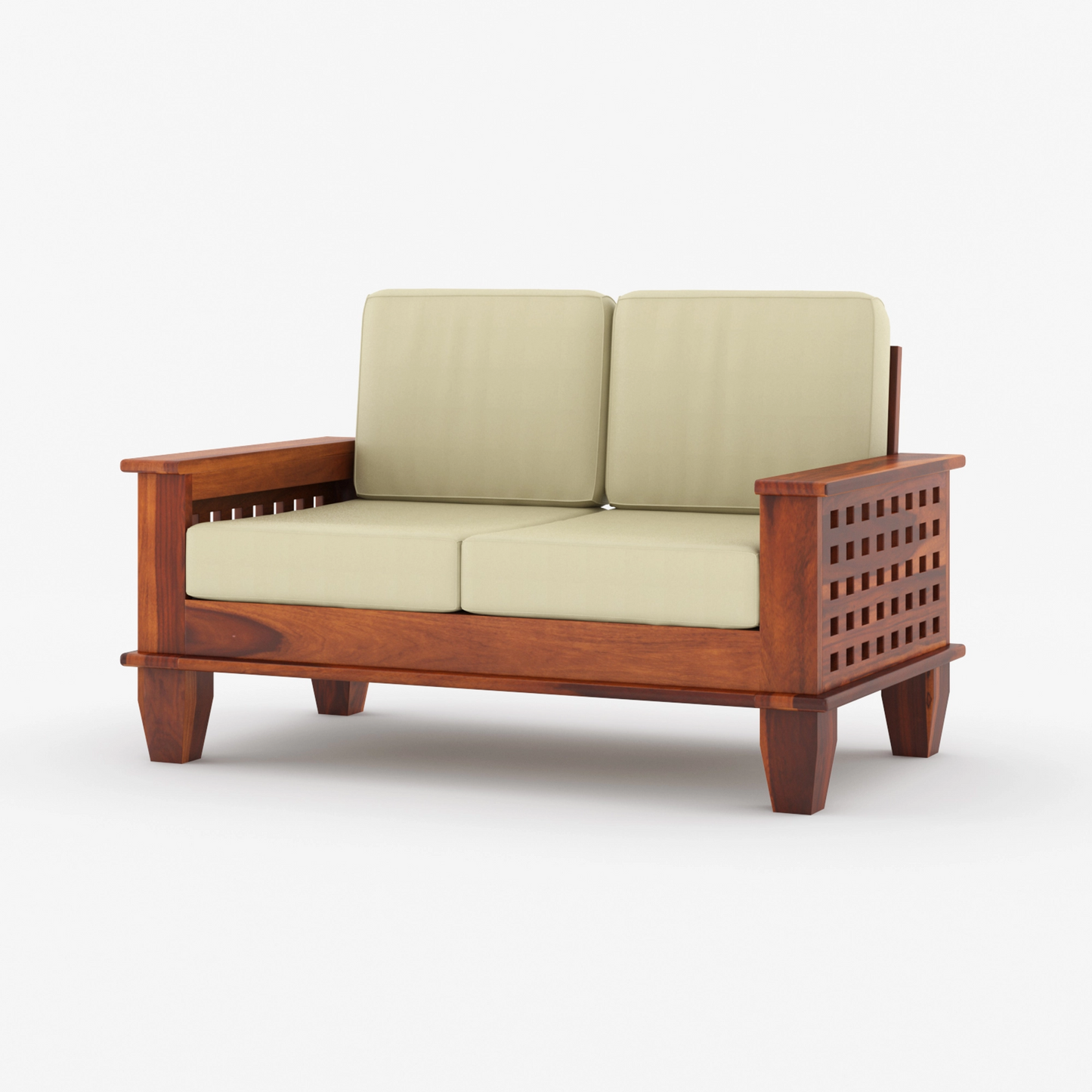 Harman Solid Sheesham Wood Sofa Set (Honey Finish)