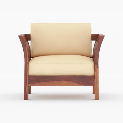 Joy Solid Sheesham Wood Sofa Set (Honey Finish)