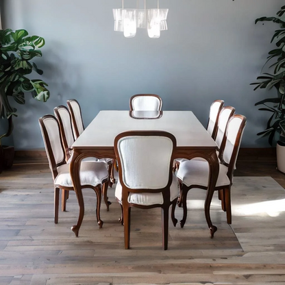 Heritage French Solid Teak Wood Dining Table Set