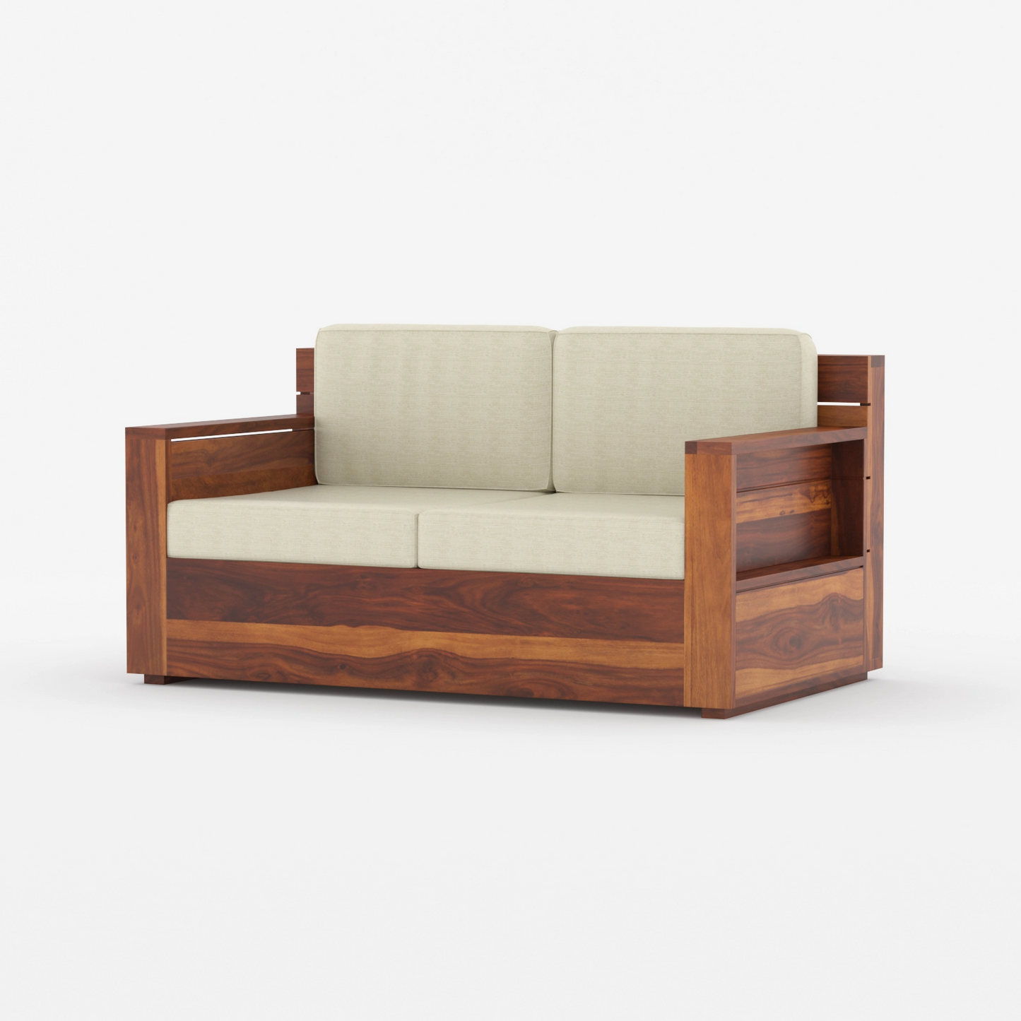 Sonu Solid Sheesham Wood Sofa Set (Honey Finish)