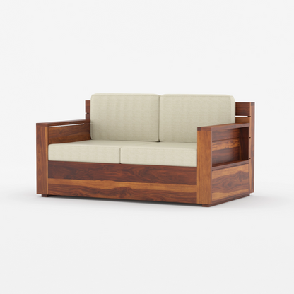 Sonu Solid Sheesham Wood Sofa Set (Honey Finish)