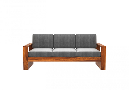 hayat Solid Sheesham Wood Sofa Set (Honey Finish)