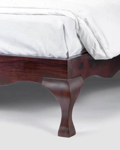 Carve Solid Sheesham Wood Rattan Bed