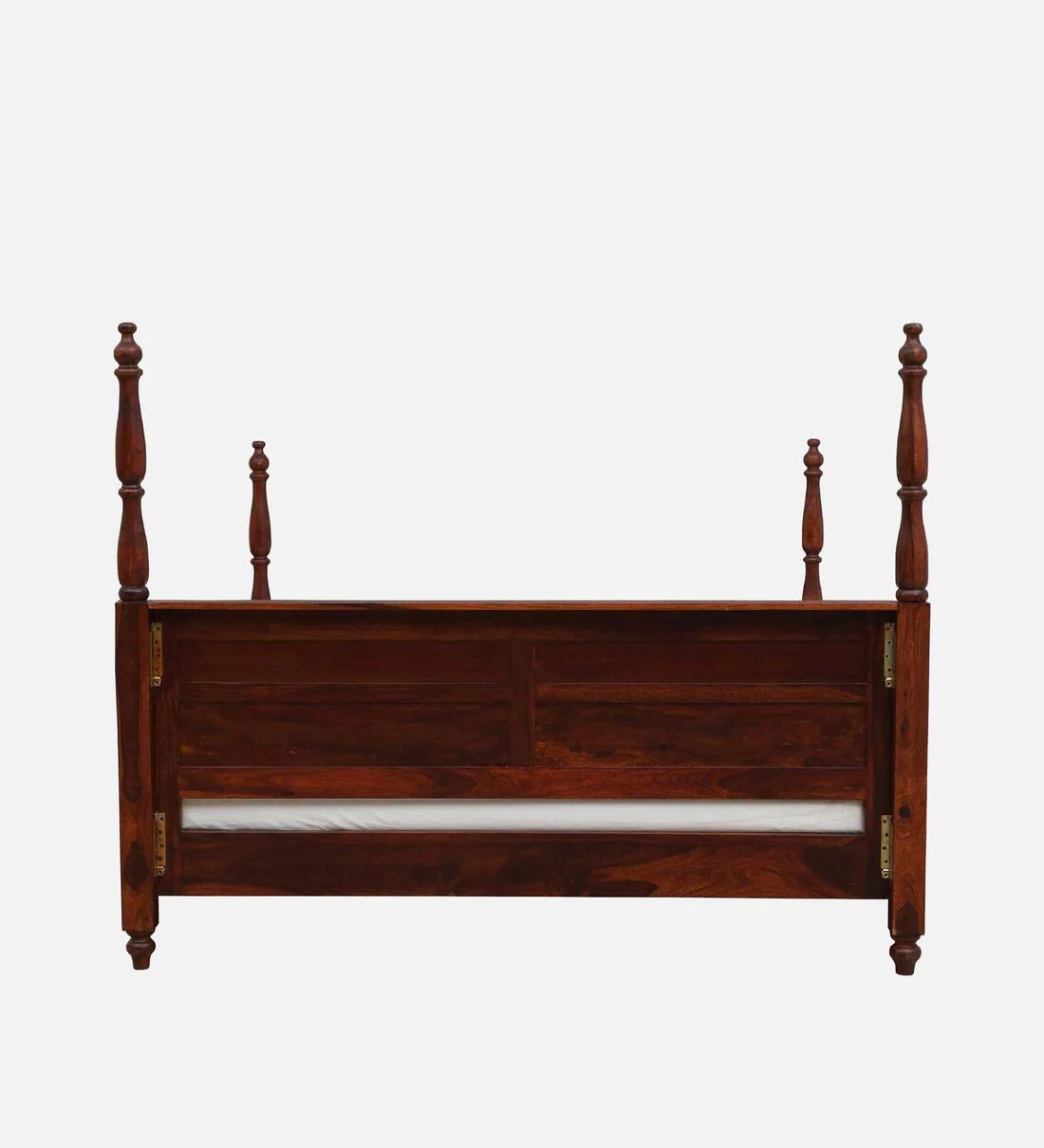 Jodha Tile Sheesham Wood Poster Bed In Honey Oak Finish